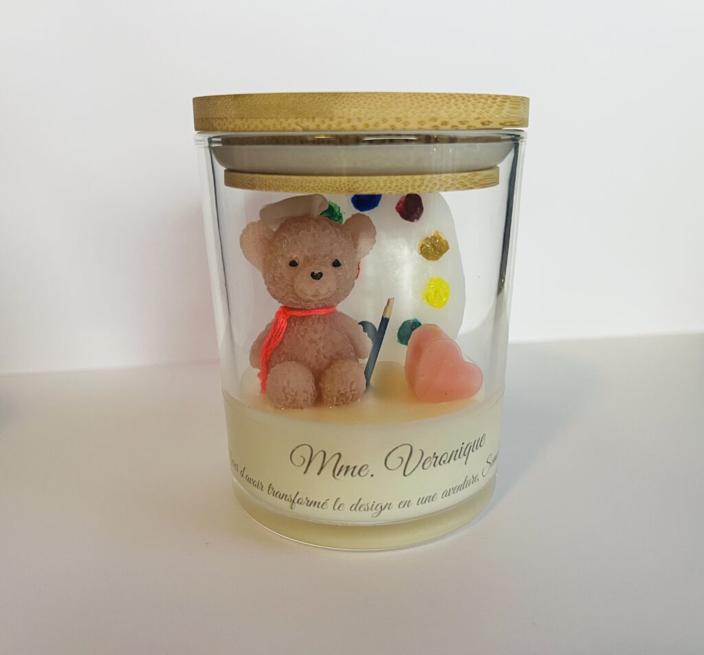 Pot à bougie personnalisé en bambou motif Peintre