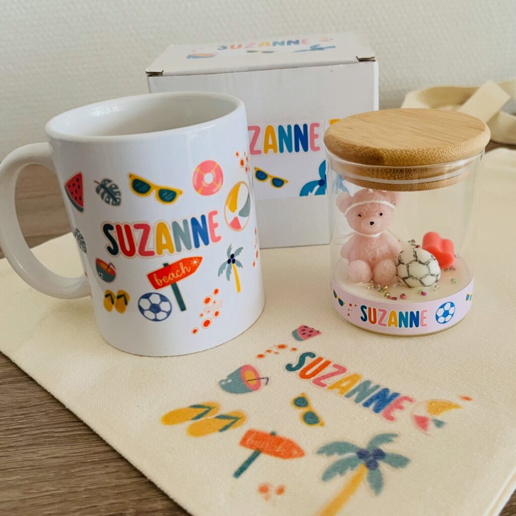 Mug en céramique et bougie personnalisables – Thème « Les Ours »